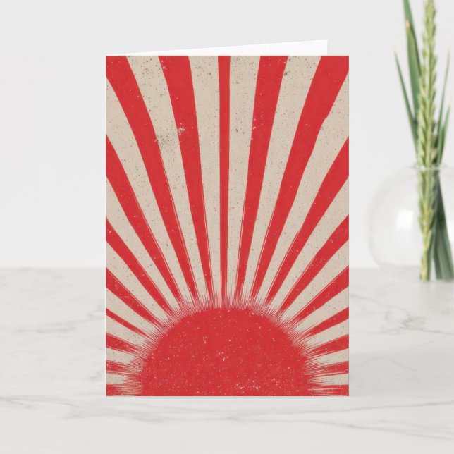Rising Sun Background – Retro Vintage Rays Card (Front)