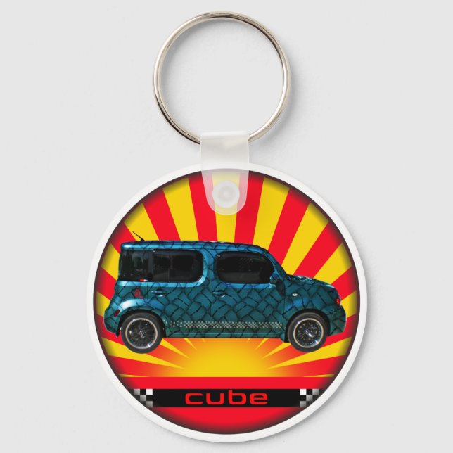 Rising Sun Cube Keychain (Front)