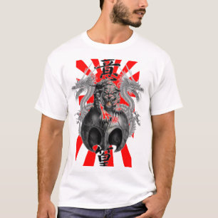 Rising Sun Dragon Tiger T-shirt - Customised