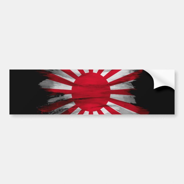 Rising Sun flag brush stroke, national flag Bumper Sticker (Front)