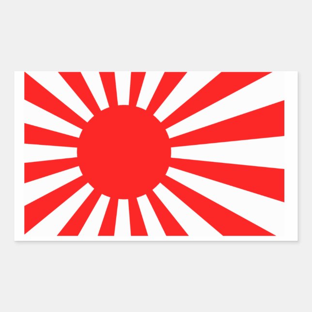 Rising Sun Flag of Japan Rectangular Sticker (Front)