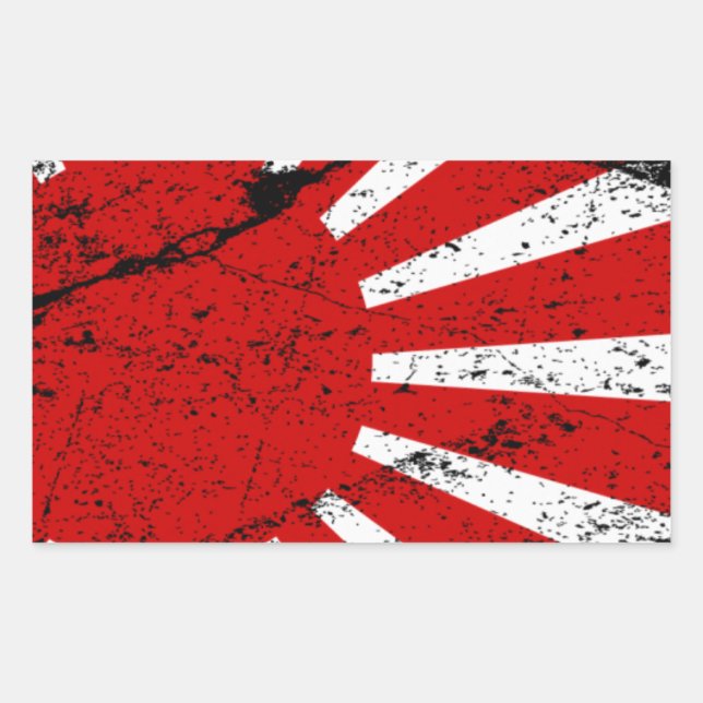 Rising Sun Rectangular Sticker (Front)