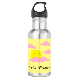 Rising Sun with Pink Clouds: 532 Ml Water Bottle