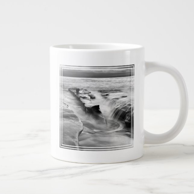 Rising Tide At The Beach Large Coffee Mug (Right)