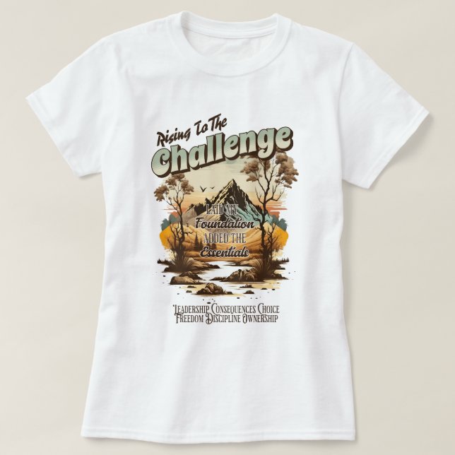 Rising to the Challenge CC Community Homeschool  T-Shirt (Design Front)