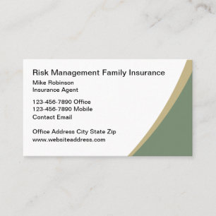 Risk Management Insurance Business Cards