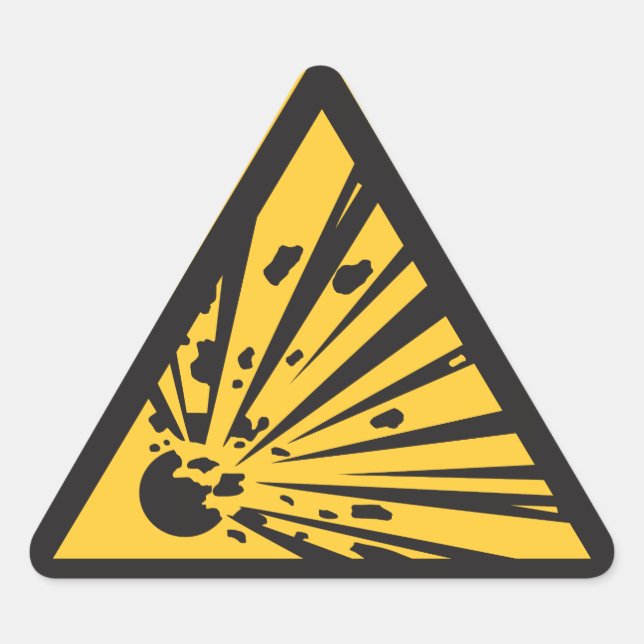 RISK OF EXPLOSION TRIANGLE STICKER (Front)