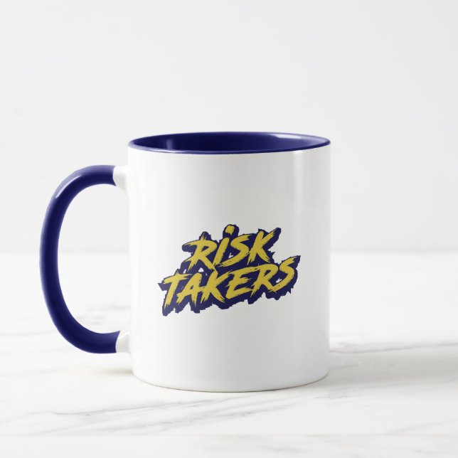 "Risk Takers" Urban Style Typography Mug (Left)