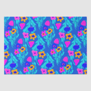 Riso Print Flowers Colors Bright Tissue Paper