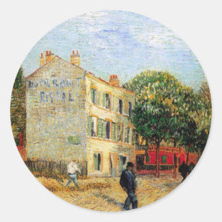 Rispal Restaurant at Asnieres by Vincent van Gogh Classic Round Sticker