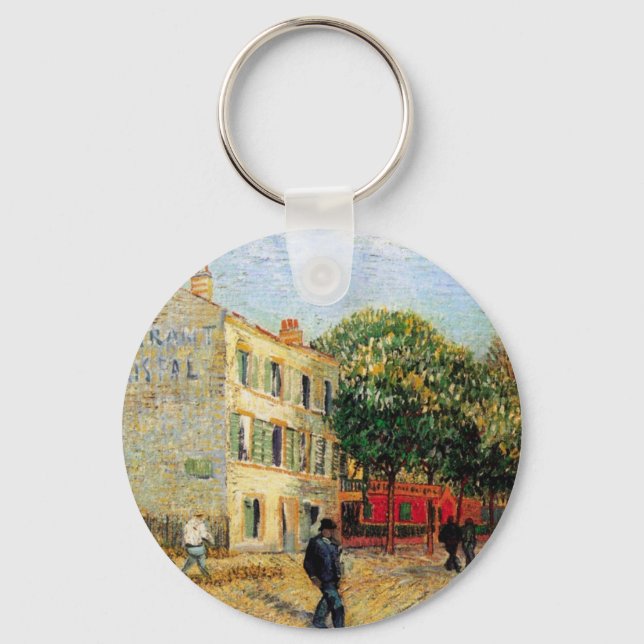 Rispal Restaurant at Asnieres by Vincent van Gogh Key Ring (Front)
