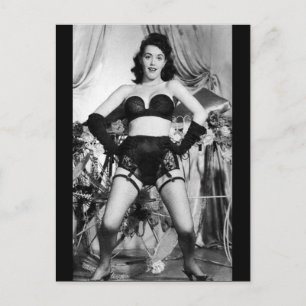 Risqué vintage lingerie / dancer postcard