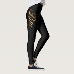 Rita gold Design Lettering Leggings