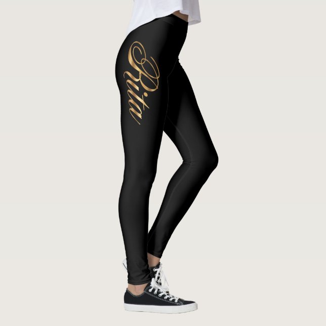 Rita gold design lettering leggings (Right)