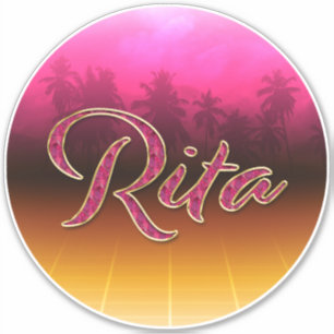 Rita Vorname Name golden pink Aufkleber Sticker