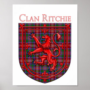 Ritchie Tartan Scottish Plaid Lion Rampant Poster