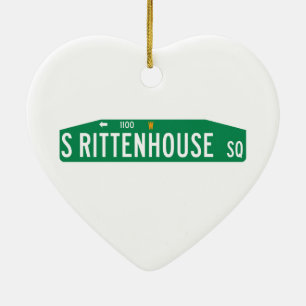 Rittenhouse Square, Philadelphia, PA Street Sign Ceramic Ornament