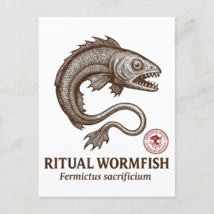 Ritual Wormfish - Lovecraftian biology Holiday Postcard