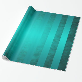 Ritzy Striped Teal Holiday Wrapping Paper