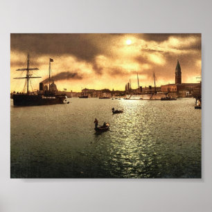 Riva Schiavoni, seen from S. Zaccane, Venice, Ital Poster