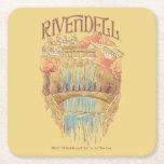 RIVENDELL™ Fellowship Watercolor Illustration Square Paper Coaster<br><div class="desc">Escape to the hidden valley of Rivendell™ with this enchanting Lord of the Rings™ design inspired by the beauty and serenity of the Elven refuge. Featuring graceful bridges, cascading waterfalls, and elegant architecture nestled among autumn-kissed trees, this artwork captures the peaceful majesty of the Last Homely House. The Fellowship travels...</div>