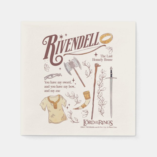 RIVENDELL™ Watercolor Collage Graphic Napkin (Front)