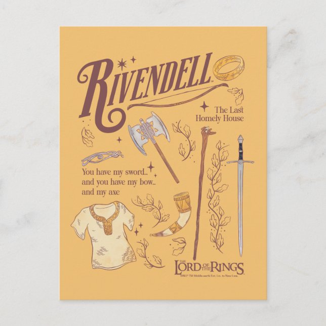 RIVENDELL™ Watercolor Collage Graphic Postcard (Front)