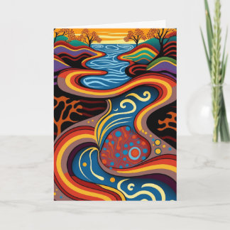 River, Aboriginal, dreamtime. Card