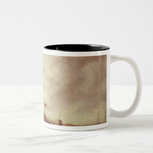 River and City Scene Two-Tone Coffee Mug (Right)