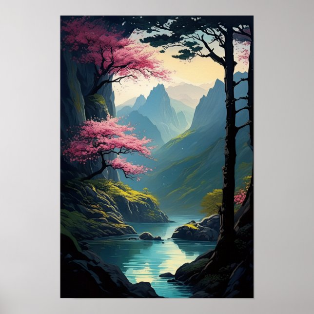 River and Cliffs in Captivating Canyon Poster (Front)