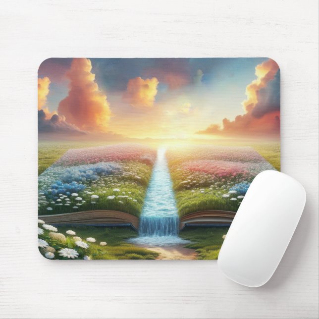River and Meadow Open Book Mouse Pad (With Mouse)
