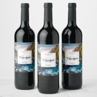 River and Mountains Photo Monogram Wine Making