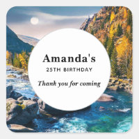River and Mountains Scenic Birthday Thank You