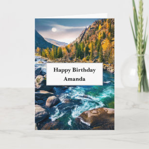 River and Mountains Scenic Photo Birthday Card