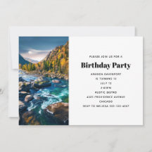 River and Mountains Scenic Photo Birthday