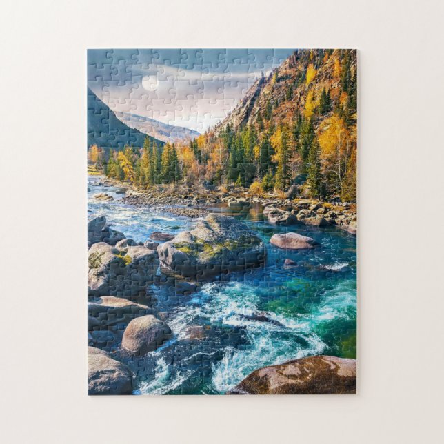 River and Mountains Scenic Photo Jigsaw Puzzle (Vertical)