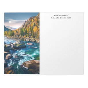 River and Mountains Scenic Photo Notepad