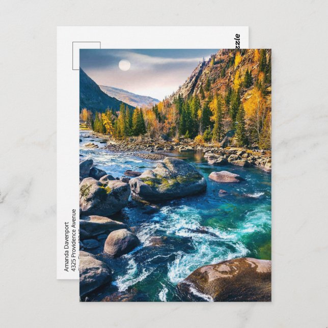 River and Mountains Scenic Photo Postcard (Front/Back)