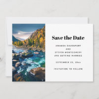 River and Mountains Scenic Photo Wedding