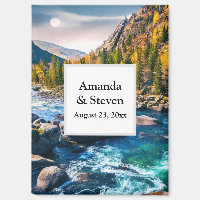 River and Mountains Scenic Wedding Save the Date