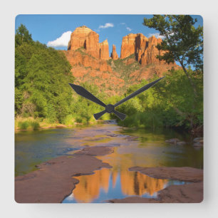 River at Red Rock Crossing, Arizona Square Wall Clock