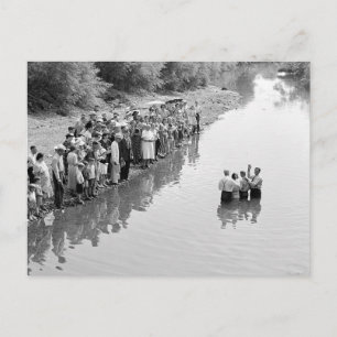 River Baptism, 1940 Postcard