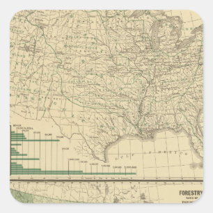 River basins, Forestry Square Sticker
