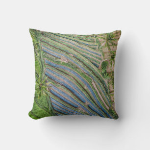 River between coconut trees painting cushion