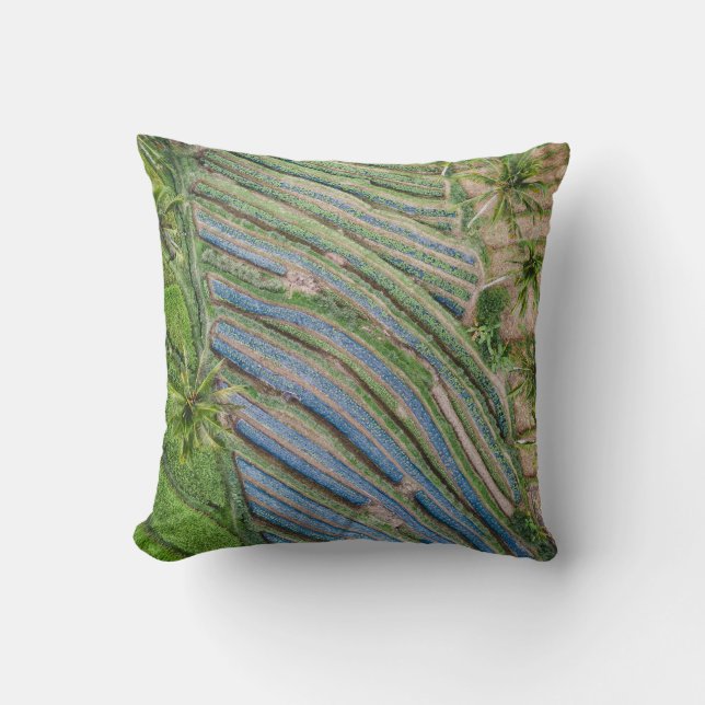 River between coconut trees painting cushion (Front)