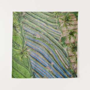 River between coconut trees painting tapestry