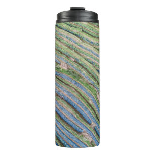 River between coconut trees painting thermal tumbler