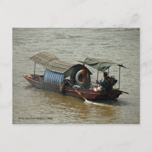 River boat from Yangtze. Postcard