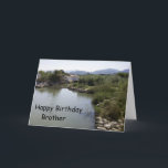 River Brother Birthday Card<br><div class="desc">Brother birthday card river landscape design. Customise this birthday card with any text of your choice. Birthday card design by justbyjulie</div>