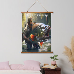 River Catch Digital Art Hanging Tapestry